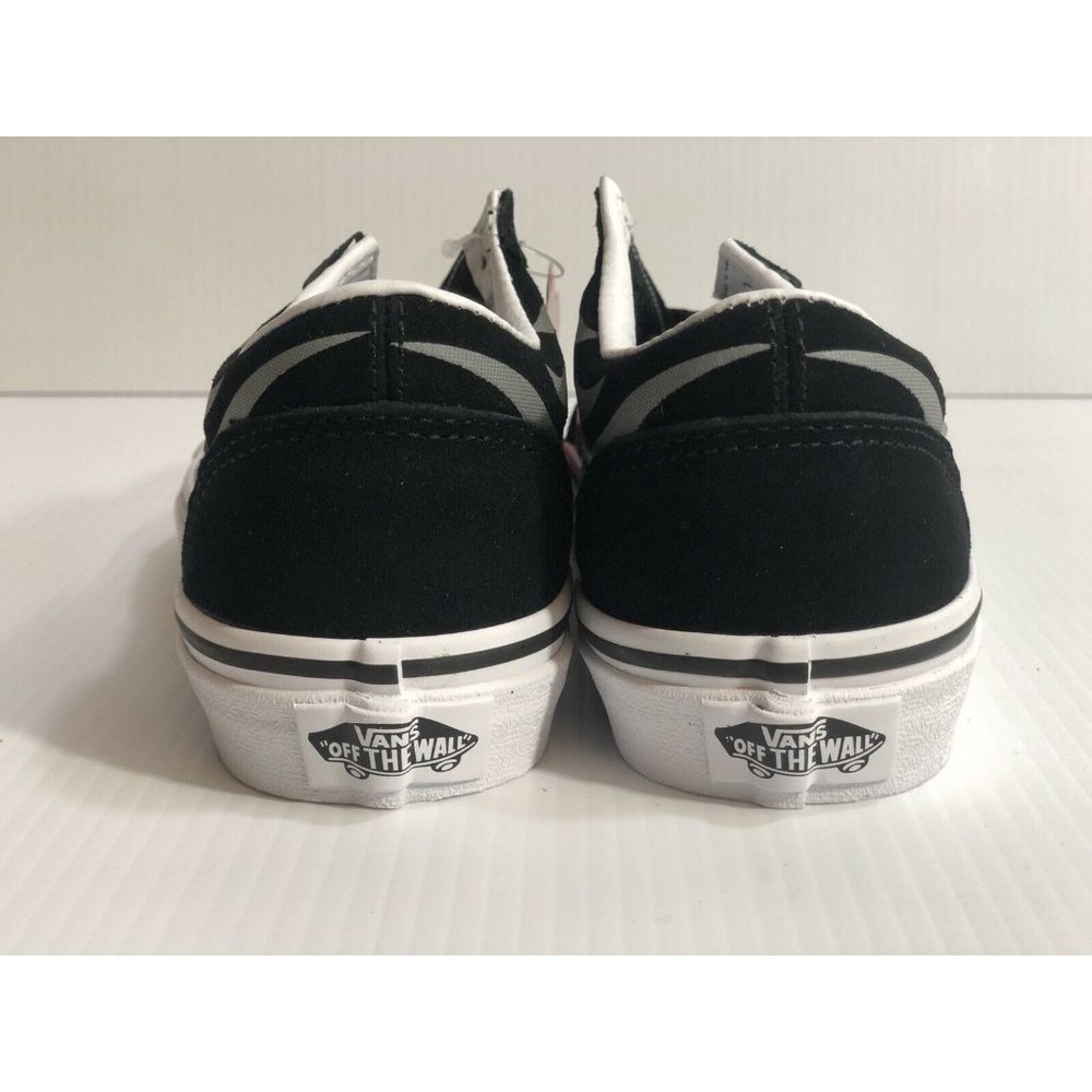 Vans Old Skool (Suede Flame) Black  Kids Shoes - Picture 6 of 14